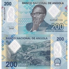 Emir Koleksiyon Coin & Paper Collection Angola 2020 Yılı 200 Kwanzas Polimer Yabancı Kağıt Para Çil Unc Koleksiyon Para