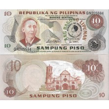 Emir Koleksiyon Coin & Paper Collection Filipinler 1981 Yılı 10 Piso Yabancı Kağıt Para Çil Unc Koleksiyon Para