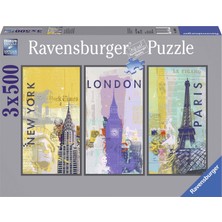 Odea Ravensburger 3 x 500 Parça Puzzle Dünya Sehirleri (163298)