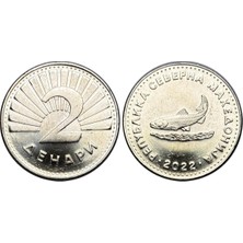 Emir Koleksiyon Coin & Paper Collection Makedonya 2022 Yılı 2 Dinar Çil Unc Koleksiyon Para