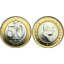 Emir Koleksiyon Coin & Paper Collection Türkiye 2008 Yılı Tedavül 50 Yeni Kuruş Çil Koleksiyonluk