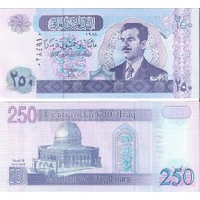 Emir Koleksiyon Coin & Paper Collection Irak Saddam Hüseyin 250 Dinar Yabancı Kağıt Para Çil Unc Koleksiyon Para