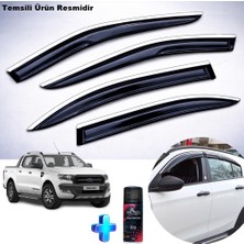 Caraks Ford Ranger Krom Cam Rüzgarlığı Abs Nikelajlı Krom Mügen Cam Rüzgarlığı 2013-2021 Arası 4 Parça + Ebrayn 150 ml Koku