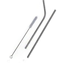 Universal 2'li Paslanmaz Çelik Pipet, Temizleme Fırçası, Metal Pipet