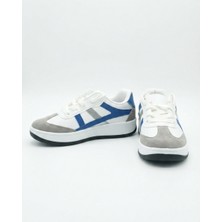 Enes Ayakkabıcılık Kadın Şeritli Bağcıklı Düz Taban Sneakers Spor Ayakkabı