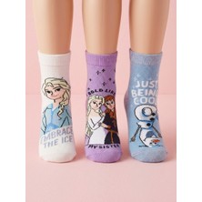 Disney Elsa-Anna Lisanslı 3lü Soket Çorap