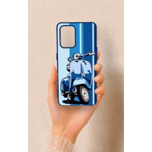 Vip Case OPPO-A74 Uyumlu Mavi Scooter Desenli Silikon Kılıf