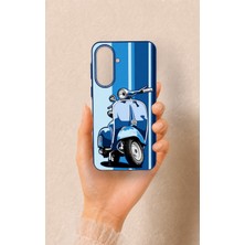 Vip Case Samsung A37 Uyumlu Mavi Scooter Desenli Silikon Kılıf