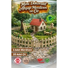 Self Power Mini Dekore Ahşap Çit ve Merdiven 20 Çit 5 Merdiven