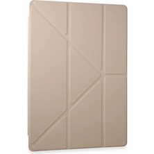 Efnaz Style Samsung Galaxy Tab A9 Plus Kılıf Kalemlikli Mars Tablet Kılıfı - Rose Gold