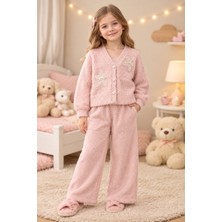Filiz Kids Kız Çocuk Şık Yumuşk Çicek Desenli Peluş2'litakım