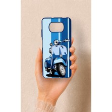 Vip Case Poco X3 Uyumlu Mavi Scooter Desenli Silikon Kılıf