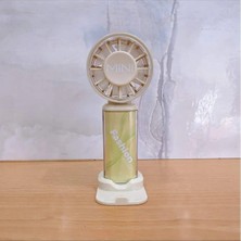 Junglee Fashion Mini Şarjlı El Fanı Masaüstü Telefon Standlı Serinletici Vantilatör Soğutucu Fan -Sarı
