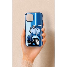Vip Case iPhone 11 Pro Uyumlu Mavi Scooter Desenli Silikon Kılıf