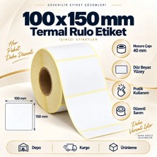 100X150 mm Rulo Termal Ribonsuz Barkod Etiketi 40 mm Masura 350'LI Sarım