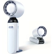 Junglee Şarjlı El Fanı 12000RPM 0-120 Hız Ayarı Masaüstü Vantilatör Mini Fan -Beyaz