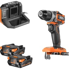 Odea Aeg - Subcompact 18 Volt Fırçasız Matkap, 65 Nm, 2 x 2,0 Ah Pil ve Şarj Cihazı Dahil - BS18SBL-202C