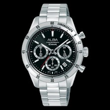 Alba AT3L27X1 Quartz Çelik Gri Siyah Kadran 39 mm Erkek Kol Saati