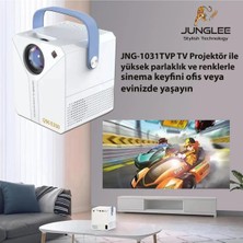 Junglee Android 4K Ultra Hd Wifi Projeksiyon Cihazı USB Hdmi Tf Card Girişli Dahili Hoparlör Ekran Yansıtma