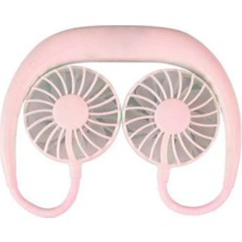Junglee Giyilebilir Kablosuz Masling Şarjlı Taşınabilir Mini Fan Vantilatör Pembe