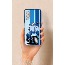 Vip Case Tecno Pova 3 Uyumlu Mavi Scooter Desenli Silikon Kılıf