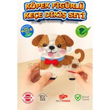 Self Power 1 Adet Köpek Fiğürlü Elyaf Doldurmalı Keçe Dikiş Kiti Plastik Iğne Elyaf Ip Dahil