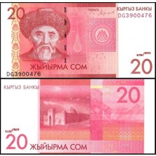 Emir Koleksiyon Coin & Paper Collection Kırgızistan 2016 Yılı 20 Som Kağıt Para Çil Unc Koleksiyon Para