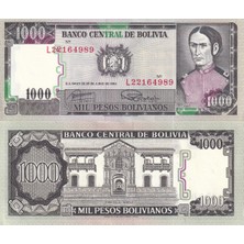 Emir Koleksiyon Coin & Paper Collection Bolivya 1982 Yılı 1000 Bolivianos Kağıt Para Çil Unc Koleksiyon Para