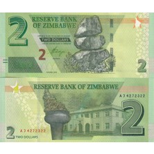 Emir Koleksiyon Coin & Paper Collection Zimbabwe 2019 Yılı 2 Dolar Yabancı Kağıt Para Çil Unc Koleksiyon Para