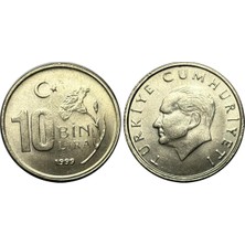 Emir Koleksiyon Coin & Paper Collection Türkiye 1999 Yılı 10.000 Lira Çil Unc Koleksiyon Para