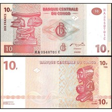 Emir Koleksiyon Coin & Paper Collection Demokratik Kongo 2003 Yılı 10 Francs Kağıt Para Çil Unc Koleksiyon Para