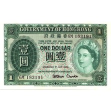 Emir Koleksiyon Coin & Paper Collection Hong Kong 1959 Yılı 1 Dolar Iı.elizabeth Nadir Yabancı Kağıt Para Çil Unc Koleksiyon Para