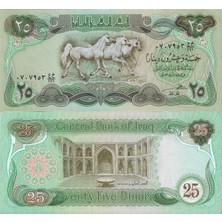 Emir Koleksiyon Coin & Paper Collection Irak 1982 Yılı Saddam Hüseyin 3 Atlı 25 Dinar Yabancı Kağıt Para Çil Unc Koleksiyon Para