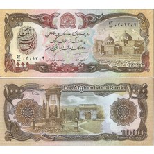 Emir Koleksiyon Coin & Paper Collection Afganistan 1000 Afghanis Yabancı Kağıt Para Çil Unc Koleksiyon Para
