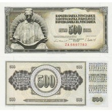 Emir Koleksiyon Coin & Paper Collection Yugoslavya 1981 Yılı 500 Dinar Replacement Za Serisi Kağıt Para Çil Unc Koleksiyon Para