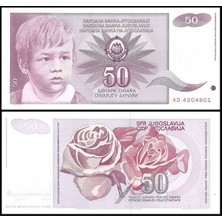 Emir Koleksiyon Coin & Paper Collection Yugoslavya 1990 Yılı 50 Dinar Kağıt Para Çil Unc Koleksiyon Para