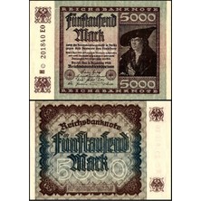 Emir Koleksiyon Coin & Paper Collection Almanya 1922 Yılı 5000 Mark Kağıt Para Çil Unc Koleksiyon Para