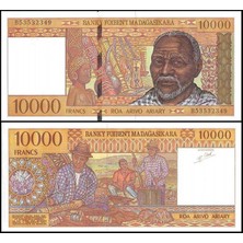 Emir Koleksiyon Coin & Paper Collection Madagaskar 2004 Yılı 10.000 Francs Kağıt Para Çil Unc Koleksiyon Para Nadir