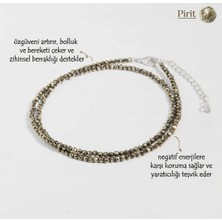 Taşmir Gerçek Pirit Taşlı Minimalist Kolye / 2 mm Minik Kristal Taşlı, Şifalı ve Reiki Özellikli Göz Alıcı Kadın Kolyesi