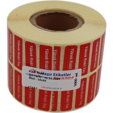 Fumeyabi Yüksek Riskli Ilaç Etiketi 30MM x 10MM 5000 Adet Kuşe Rulo Etiket