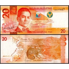 Emir Koleksiyon Coin & Paper Collection Filipinler 2022 Yılı 20 Piso Kağıt Para Çil Unc Koleksiyon Para