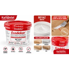 Karapolat Ece Dekor Beyaz Ahşap Tamir Macunu 200 gr Kapı Parke Mobilya Onarım Dolgusu