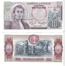 Emir Koleksiyon Coin & Paper Collection Kolombiya 1980 Yılı 10 Pesos Yabancı Kağıt Para Çil Unc Koleksiyon Para Az Çıkar