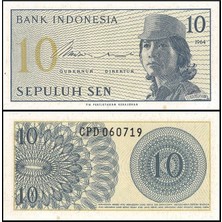 Emir Koleksiyon Coin & Paper Collection Endonezya 1964 Yılı 10 Sen Kağıt Para Çil Unc Koleksiyon Para