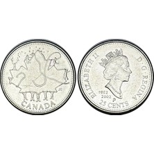 Emir Koleksiyon Coin & Paper Collection Kanada 2002 Yılı Kanada Günü - Akçaağaç Yaprağı 25 Cent Koleksiyon Para