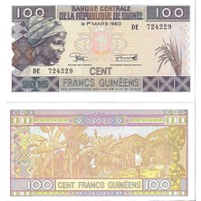 Emir Koleksiyon Coin & Paper Collection Yeni Gine 100 Cent Francs Yabancı Kağıt Para Çil Unc Koleksiyon Para