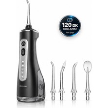 Venandin ZQ-901 Dentia Şarjlı Ağız Duşu 300 Ml, 4 Modlu, 55–130 Psı, Ipx7, 1500 Mah, 4 Başlıklı - Siyah