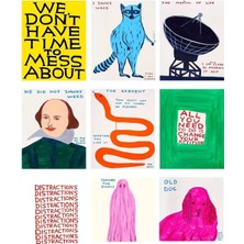 Taranist David Shrigley Kağıt Poster 9 Adet 10X15 cm