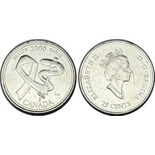 Emir Koleksiyon Coin & Paper Collection Kanada 2000 Yılı Sağlık 25 Cent Koleksiyon Para
