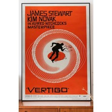 Taranist Kağıt Poster Vertigo Alfred Hitchcock James Stewart Kim Novak Ölüm Korkusu Film 33X48CM